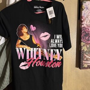 Whitney Houston Black Graphic Tee Size Small